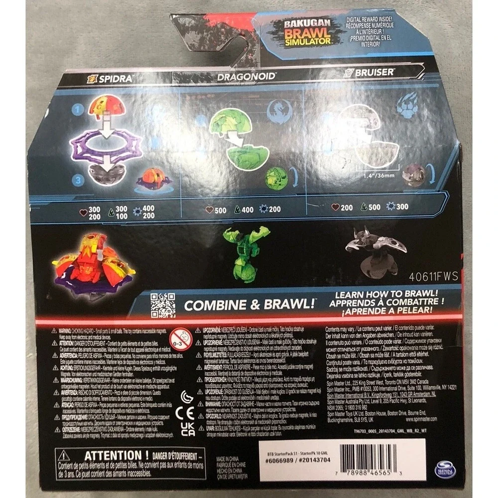 Bakugan Starter Pack Wave 4 Special Attack Spidra Dragonoid Titanium Bruiser NEW